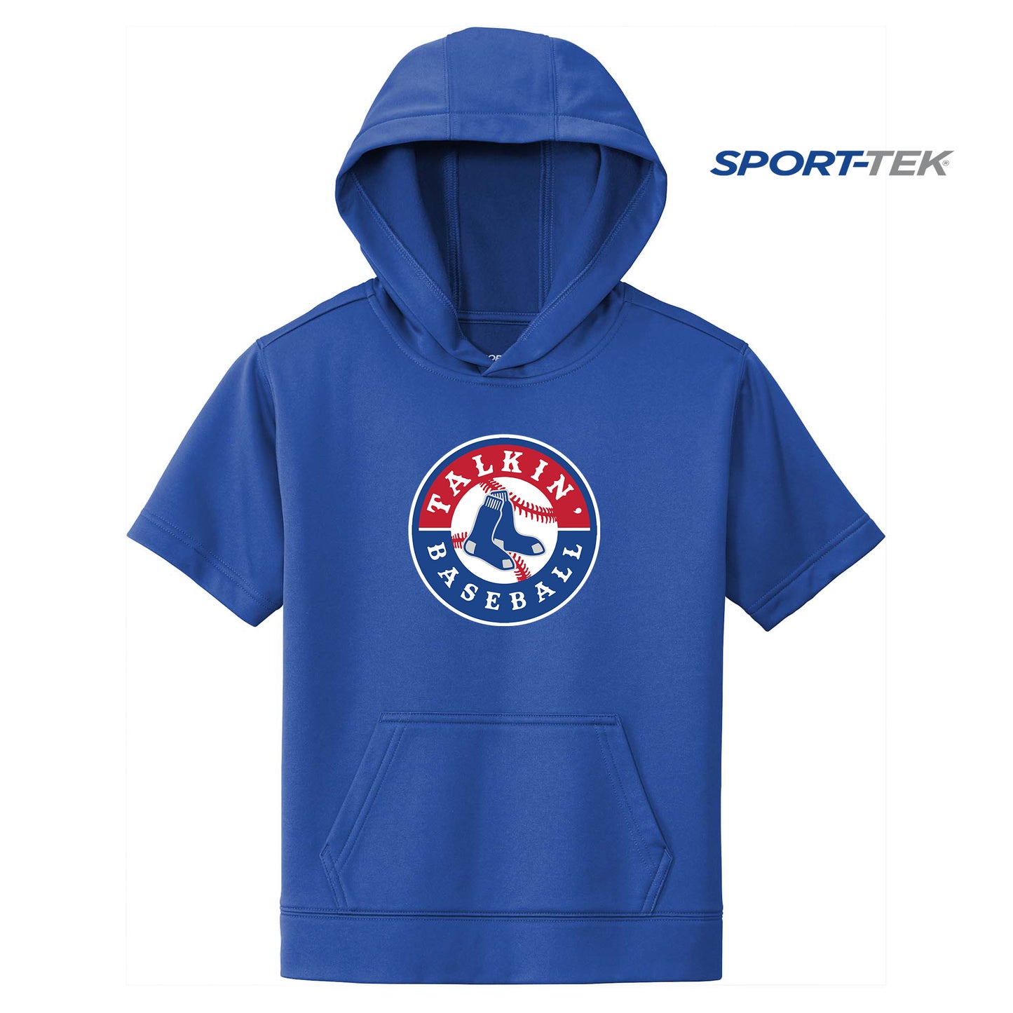 Sport-Tek Youth Sport-Wick Fleece Short Sleeve Hooded Pullover - Talkin Baseball