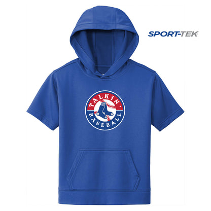 Sport-Tek Youth Sport-Wick Fleece Short Sleeve Hooded Pullover - Talkin Baseball