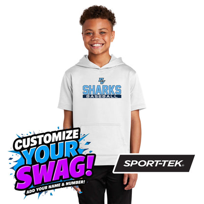 Sport-Tek Youth Sport-Wick Fleece Short Sleeve Hooded Pullover - PVAA Sharks