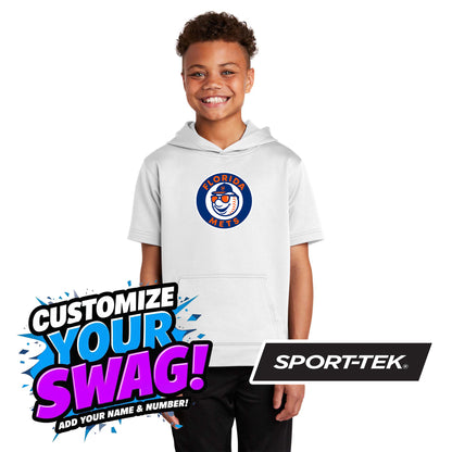Sport-Tek Youth Sport-Wick Fleece Short Sleeve Hooded Pullover YST251 - Florida Mets Baseball