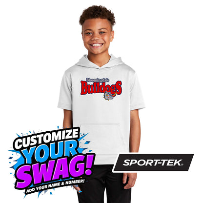Sport-Tek Youth Sport-Wick Fleece Short Sleeve Hooded Pullover YST251 - Bloomingdale Bulldogs Baseball
