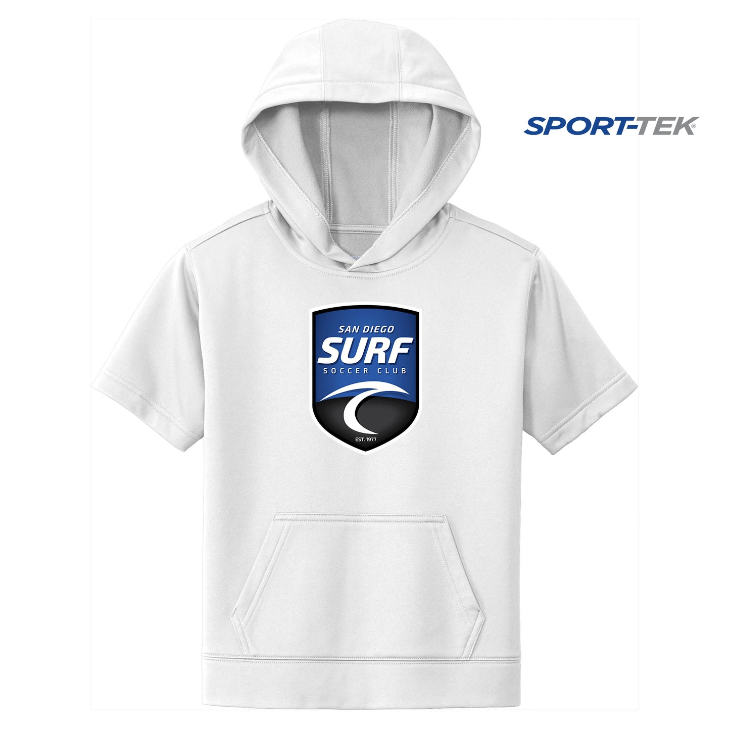 Sport-Tek Youth Sport-Wick Fleece Short Sleeve Hooded Pullover - San Diego Surf Soccer