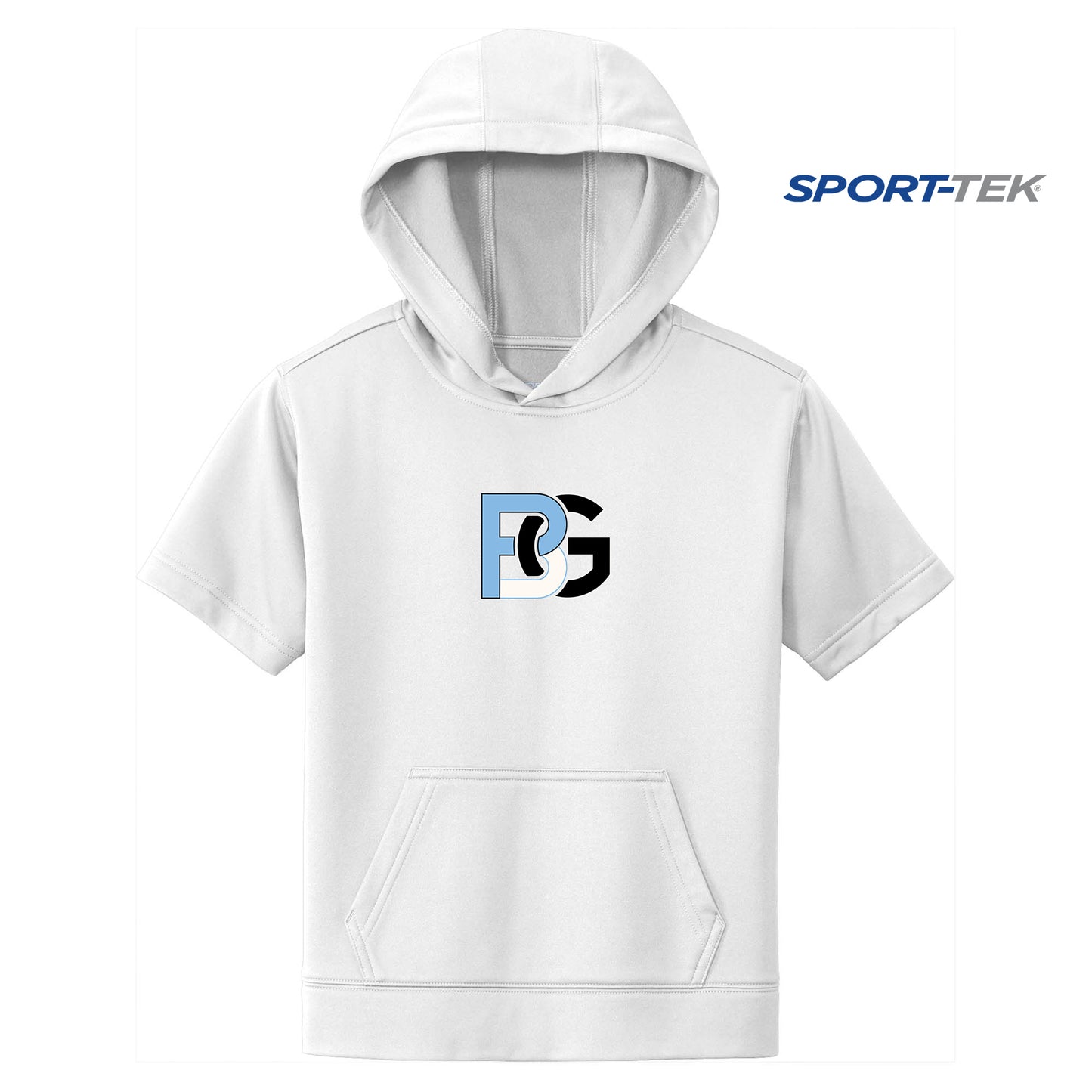 Sport-Tek Youth Sport-Wick Fleece Short Sleeve Hooded Pullover - Lightning Baseball