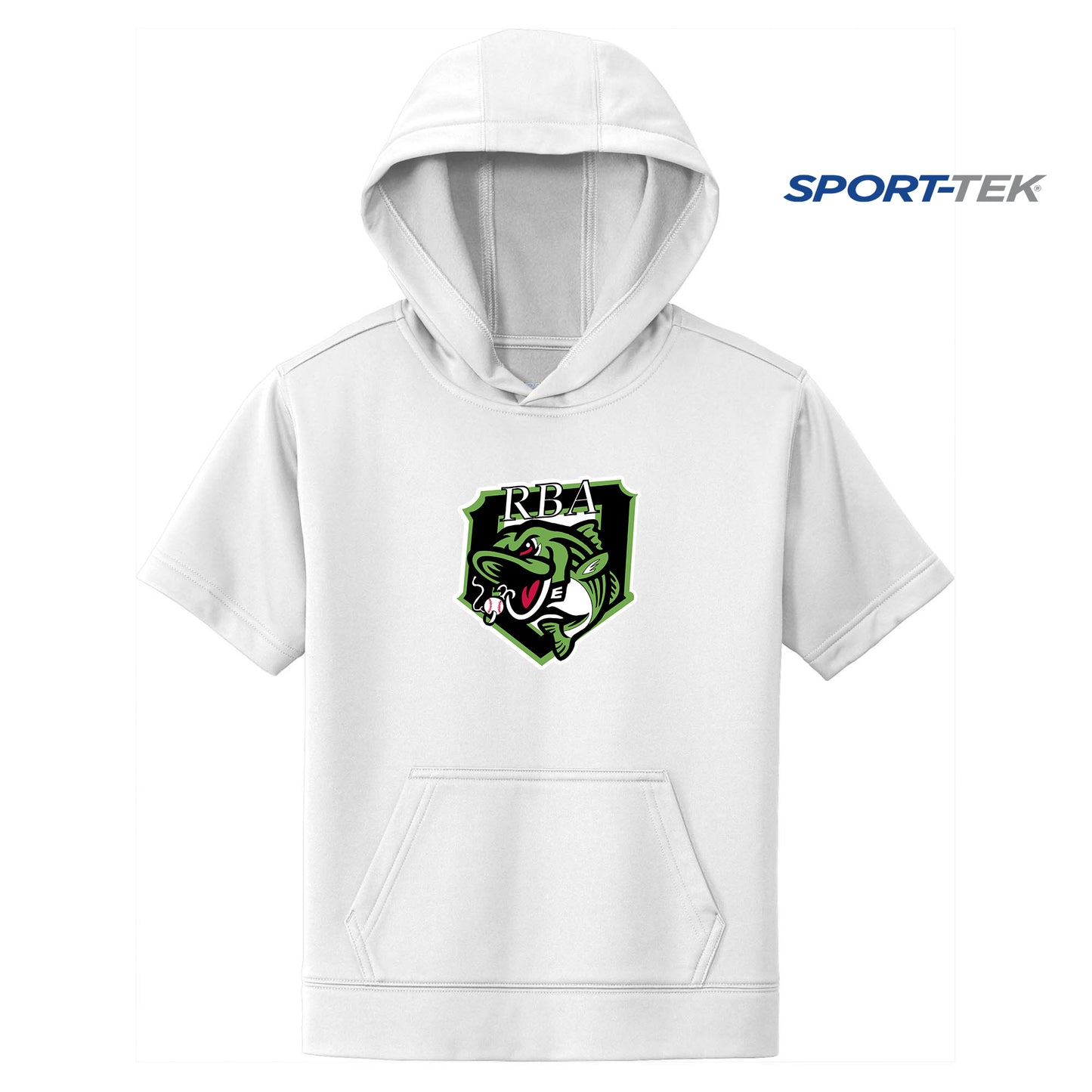 Sport-Tek Youth Sport-Wick Fleece Short Sleeve Hooded Pullover - RBA Stripers Baseball