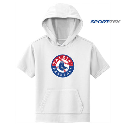 Sport-Tek Youth Sport-Wick Fleece Short Sleeve Hooded Pullover - Talkin Baseball