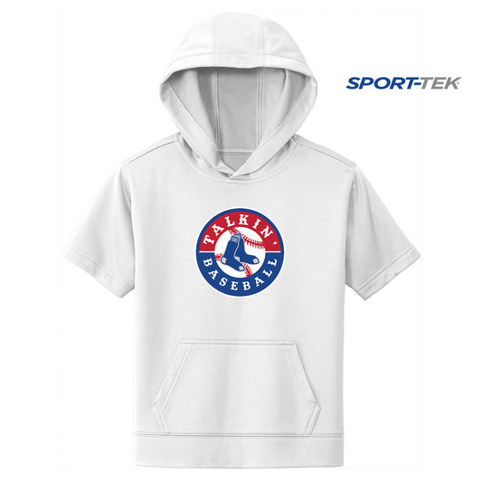 Sport-Tek Youth Sport-Wick Fleece Short Sleeve Hooded Pullover - Talkin Baseball