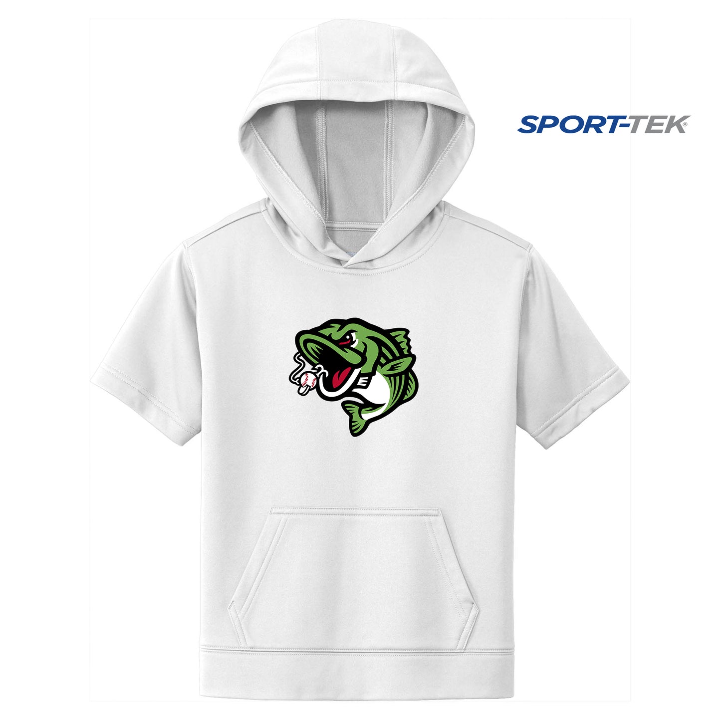 Sport-Tek Youth Sport-Wick Fleece Short Sleeve Hooded Pullover - RBA Stripers Baseball
