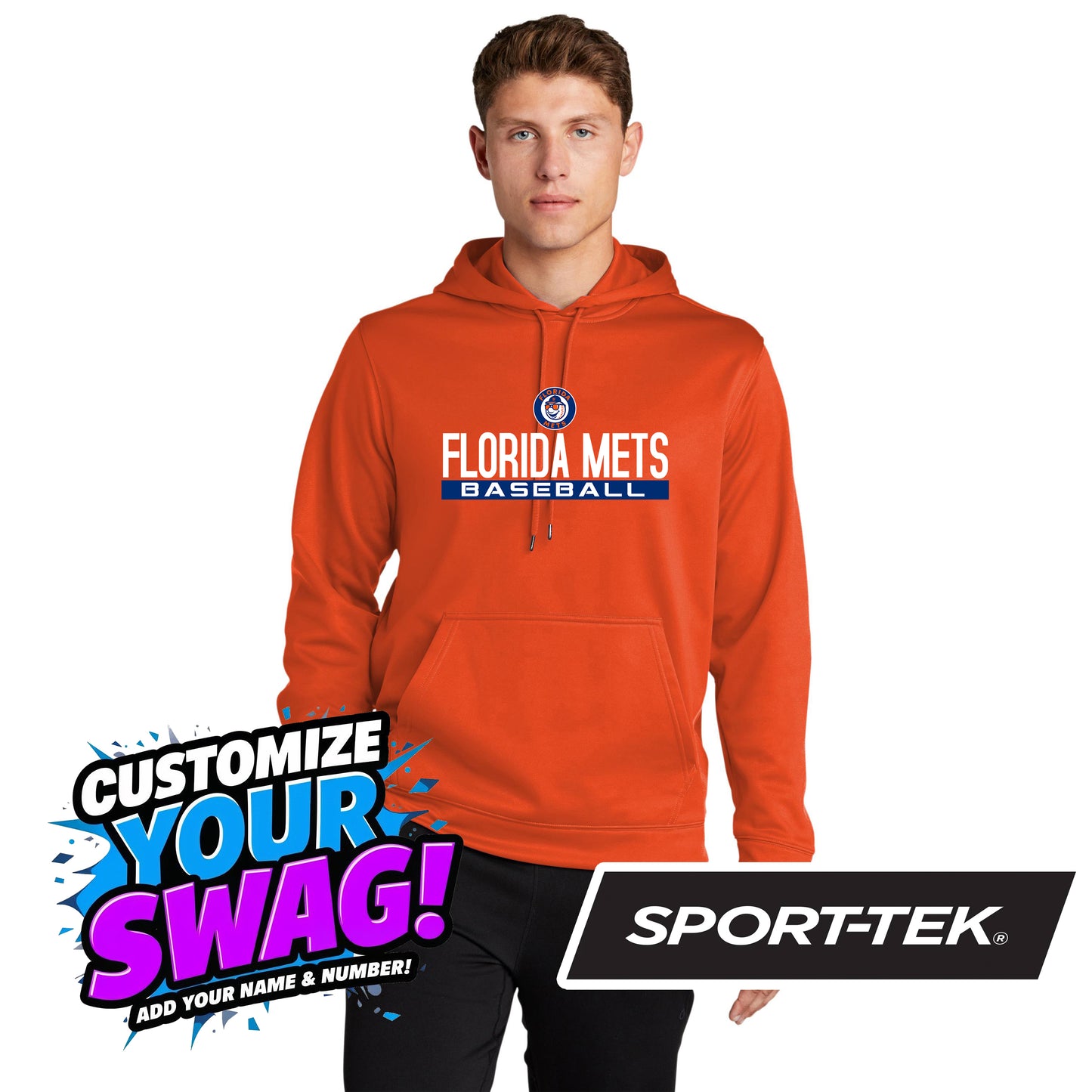 Sport-Tek Sport-Wick Fleece Hooded Pullover F244 - Florida Mets Baseball