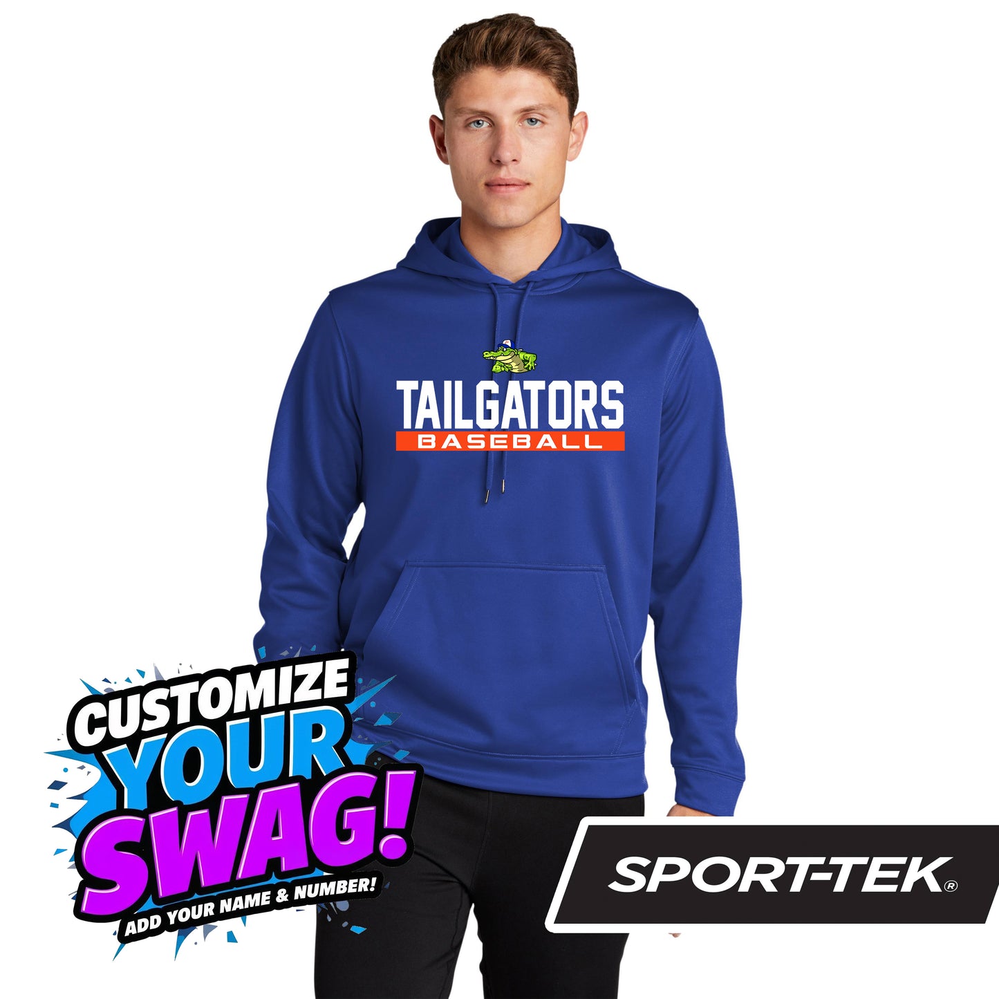 Sport-Tek Sport-Wick Fleece Hooded Pullover F244 - Palatka TailGators Baseball