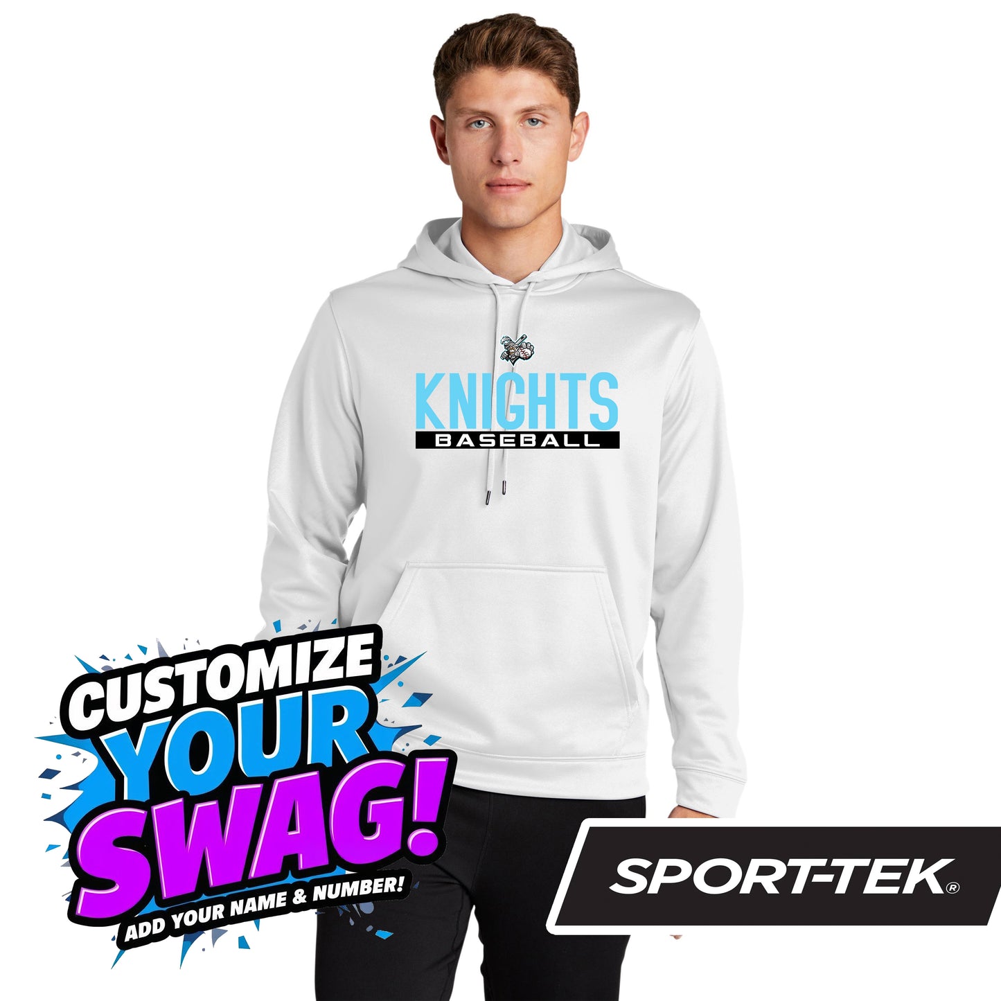 Sport-Tek Sport-Wick Fleece Hooded Pullover F244 - Knights Baseball