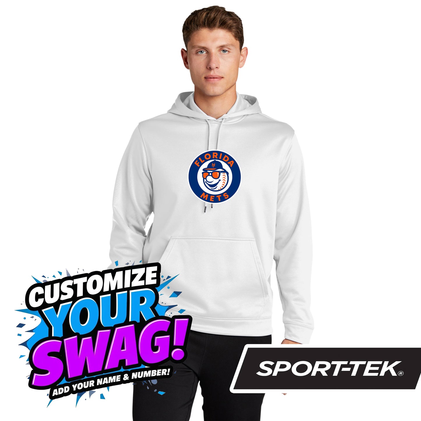 Sport-Tek Sport-Wick Fleece Hooded Pullover F244 - Florida Mets Baseball