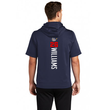 Sport-Tek Sport-Wick Fleece Short Sleeve Hooded Pullover ST251 - Bloomingdale Bulldogs Baseball