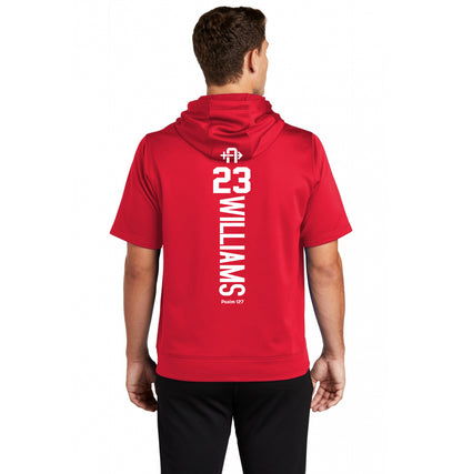 Sport-Tek Sport-Wick Fleece Short Sleeve Hooded Pullover ST251 - Arrows Baseball