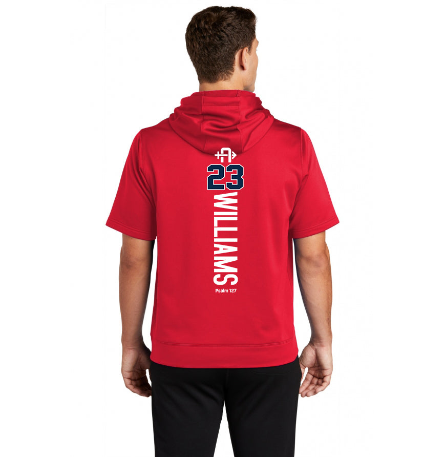 Sport-Tek Sport-Wick Fleece Short Sleeve Hooded Pullover ST251 - Arrows Baseball