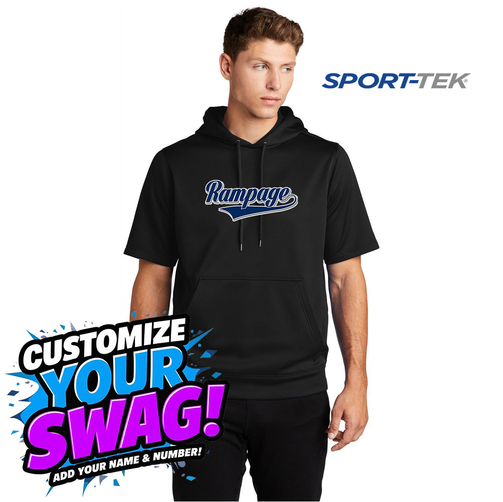 Sport-Tek Sport-Wick Fleece Short Sleeve Hooded Pullover - Mississippi Rampage