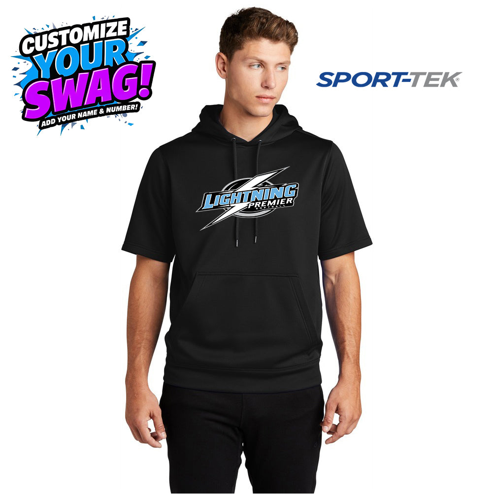 Sport-Tek Sport-Wick Fleece Short Sleeve Hooded Pullover - Lightning Premier Softball