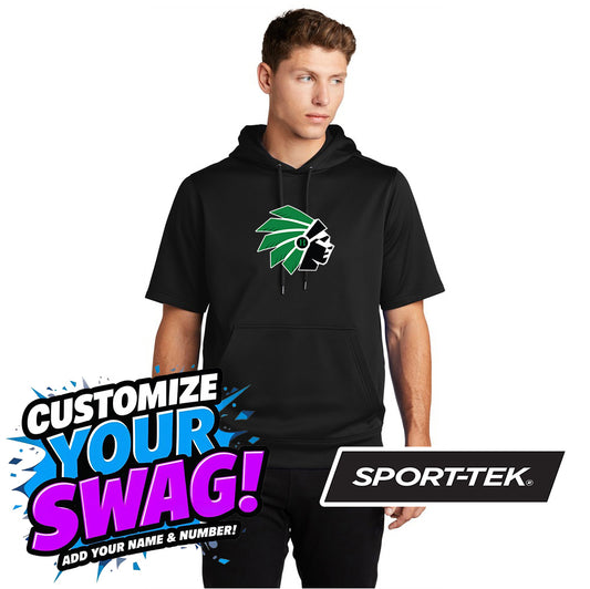 Sport-Tek Sport-Wick Fleece Short Sleeve Hooded Pullover ST251 - Hopatcong Warriors Football & Cheer