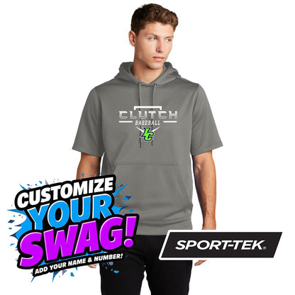 Sport-Tek Sport-Wick Fleece Short Sleeve Hooded Pullover ST251 - Indy Clutch Baseball