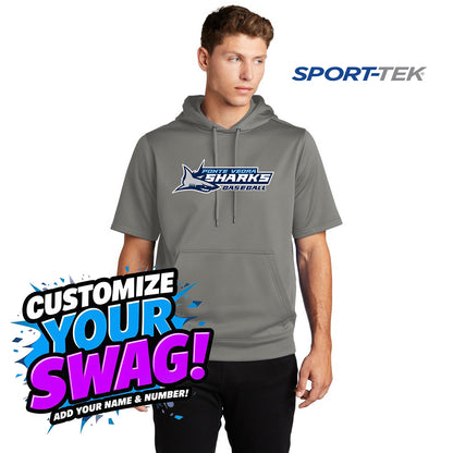 Sport-Tek Sport-Wick Fleece Short Sleeve Hooded Pullover - PVAA Sharks