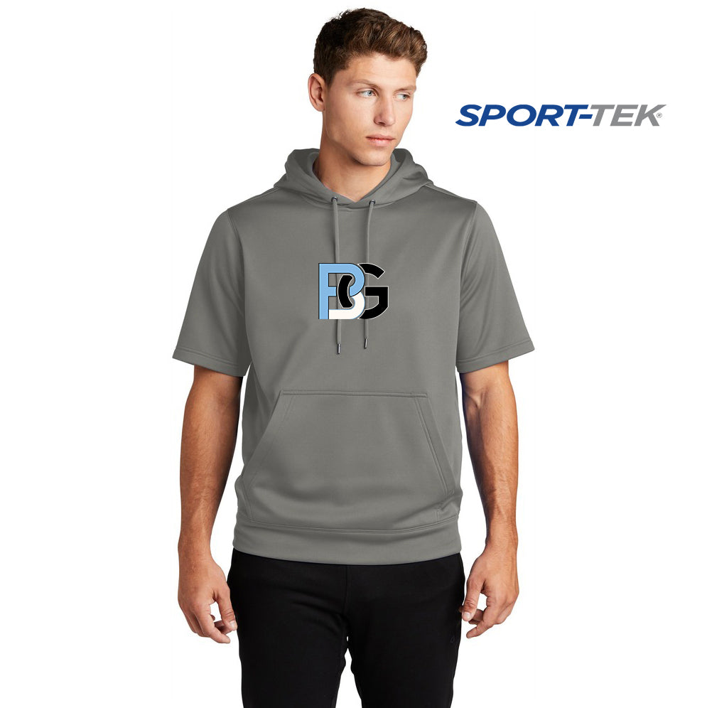 Sport-Tek Sport-Wick Fleece Short Sleeve Hooded Pullover - Lightning Baseball