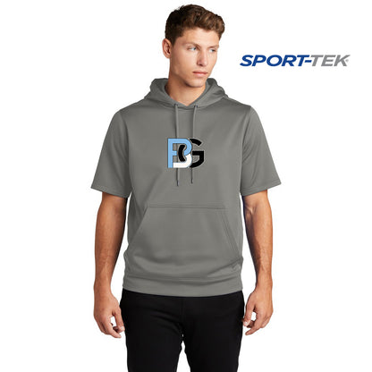 Sport-Tek Sport-Wick Fleece Short Sleeve Hooded Pullover - Lightning Baseball