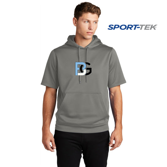 Sport-Tek Sport-Wick Fleece Short Sleeve Hooded Pullover - Lightning Baseball