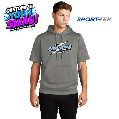 Sport-Tek Sport-Wick Fleece Short Sleeve Hooded Pullover - Lightning Premier Softball