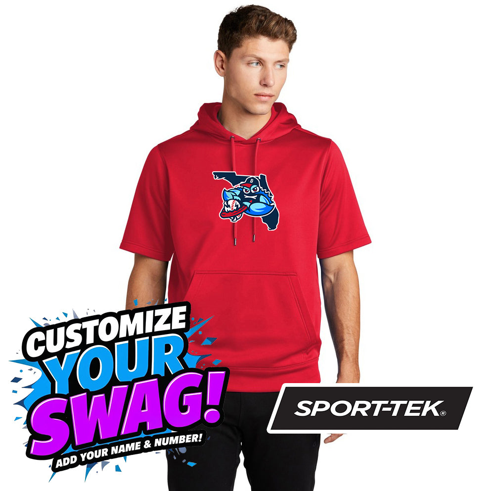 Sport-Tek Sport-Wick Fleece Short Sleeve Hooded Pullover ST251 - FCA Blueclaws Baseball