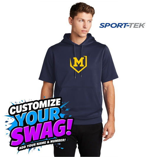 Sport-Tek Sport-Wick Fleece Short Sleeve Hooded Pullover - Midland Bandits Baseball