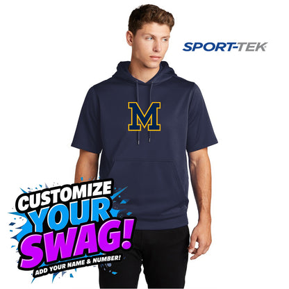 Sport-Tek Sport-Wick Fleece Short Sleeve Hooded Pullover - Midland Baseball