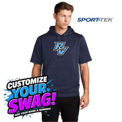 Sport-Tek Sport-Wick Fleece Short Sleeve Hooded Pullover - PVAA Sharks