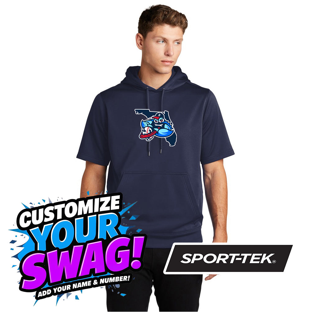 Sport-Tek Sport-Wick Fleece Short Sleeve Hooded Pullover ST251 - FCA Blueclaws Baseball
