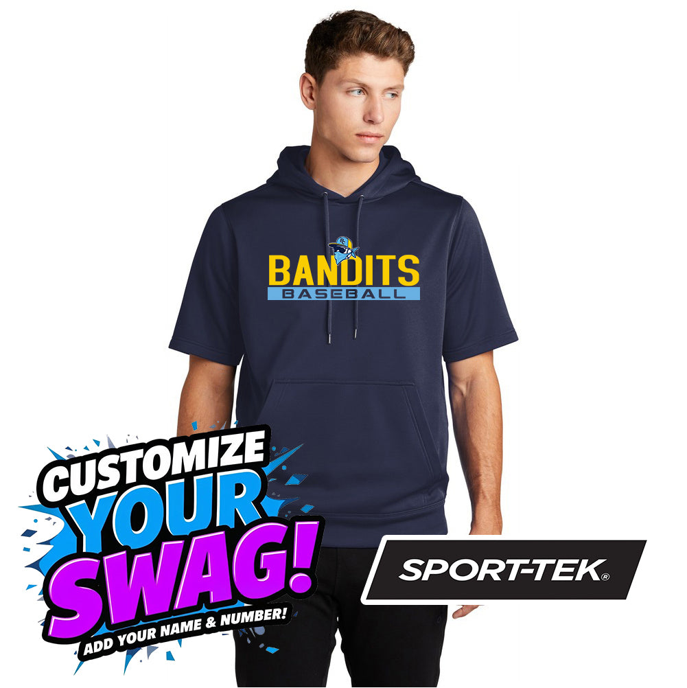 Sport-Tek Sport-Wick Fleece Short Sleeve Hooded Pullover ST251 - Bold City Bandits Baseball