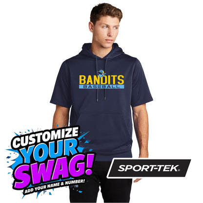 Sport-Tek Sport-Wick Fleece Short Sleeve Hooded Pullover ST251 - Bold City Bandits Baseball