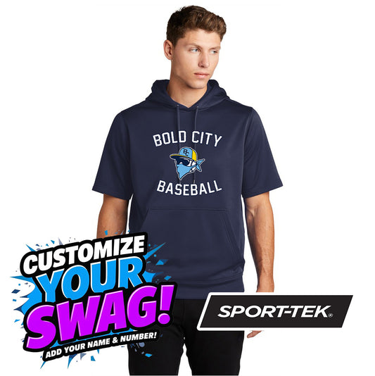 Sport-Tek Sport-Wick Fleece Short Sleeve Hooded Pullover ST251 - Bold City Bandits Baseball