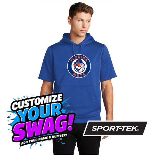 Sport-Tek Sport-Wick Fleece Short Sleeve Hooded Pullover ST251 - Florida Mets Baseball