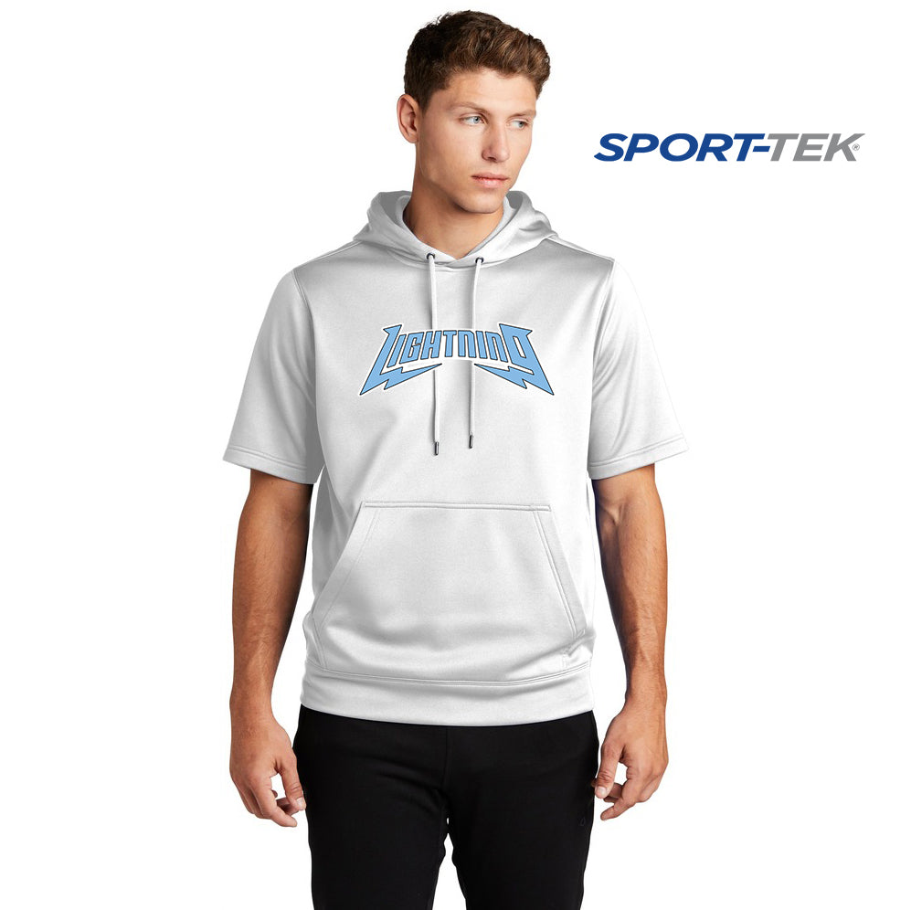 Sport-Tek Sport-Wick Fleece Short Sleeve Hooded Pullover - Lightning Baseball