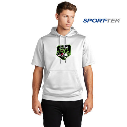 Sport-Tek Sport-Wick Fleece Short Sleeve Hooded Pullover - RBA Stripers Baseball