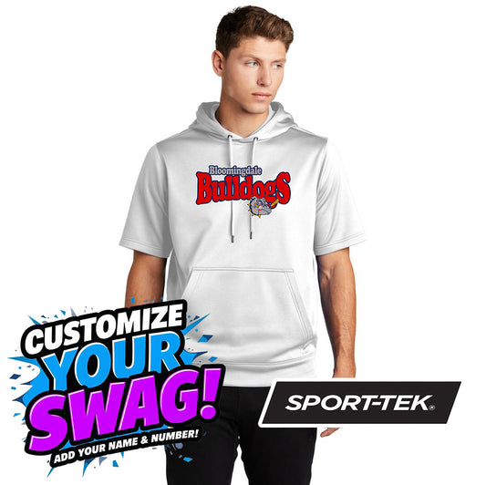 Sport-Tek Sport-Wick Fleece Short Sleeve Hooded Pullover ST251 - Bloomingdale Bulldogs Baseball