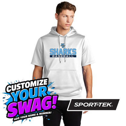 Sport-Tek Sport-Wick Fleece Short Sleeve Hooded Pullover - PVAA Sharks
