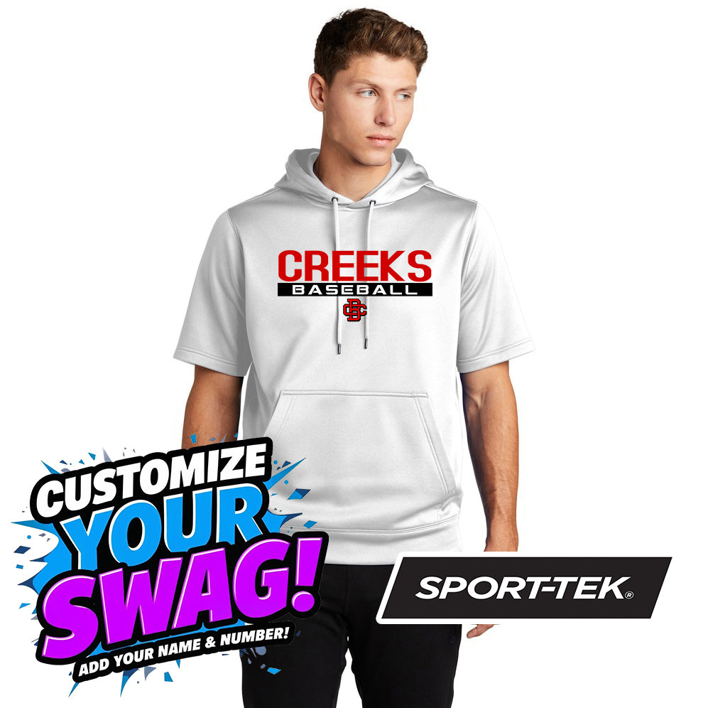 Sport-Tek Sport-Wick Fleece Short Sleeve Hooded Pullover ST251 - Creeks Baseball Club - CBC