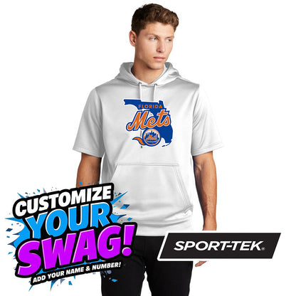 Sport-Tek Sport-Wick Fleece Short Sleeve Hooded Pullover ST251 - Florida Mets Baseball