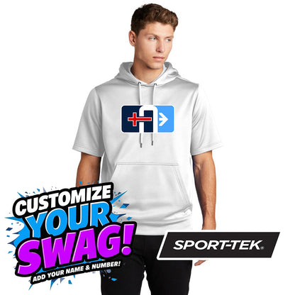 Sport-Tek Sport-Wick Fleece Short Sleeve Hooded Pullover ST251 - Arrows Baseball