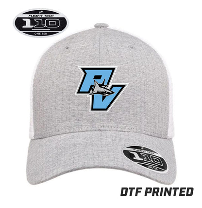 Flexfit 110M Adult 110reg Mesh Cap DTF PRINTED - PVAA Sharks Baseball