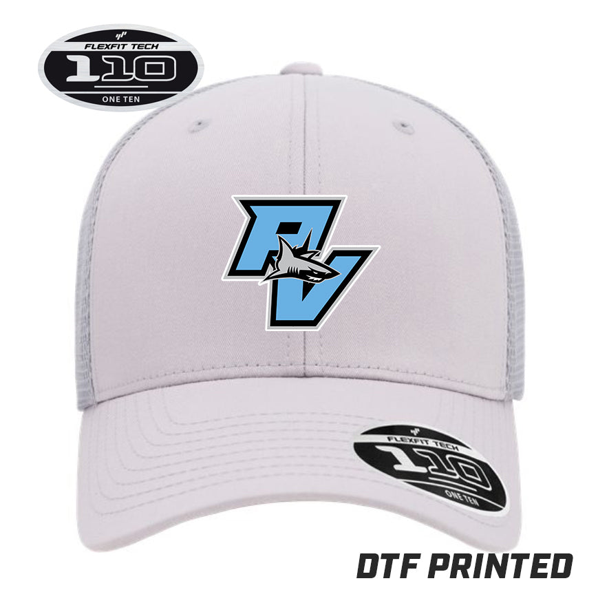 Flexfit 110M Adult 110reg Mesh Cap DTF PRINTED - PVAA Sharks Baseball