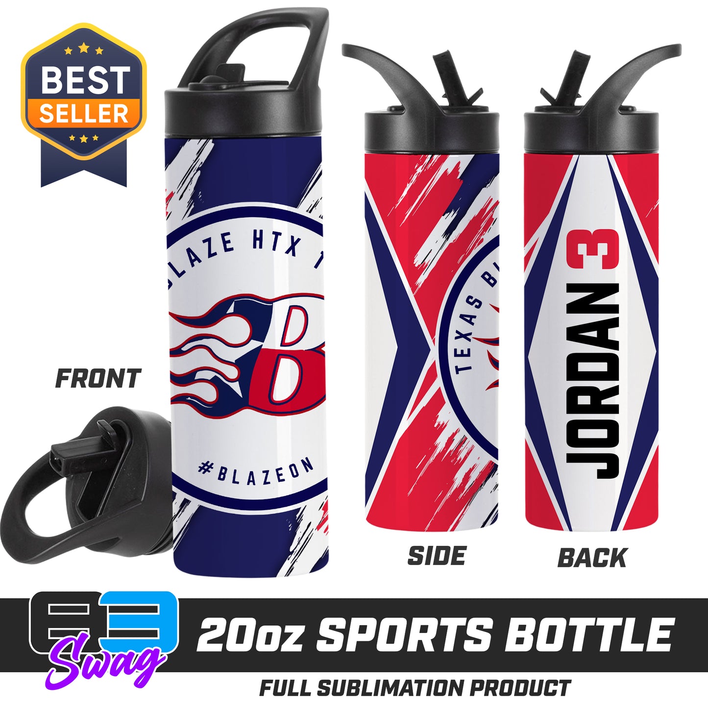 20oz Sports Tumbler - Texas Blaze Softball