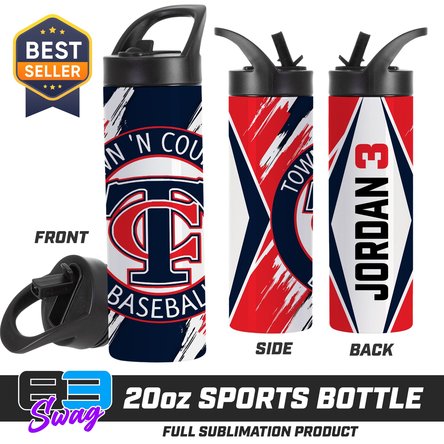 20oz Sports Tumbler - Town N Country Baseball