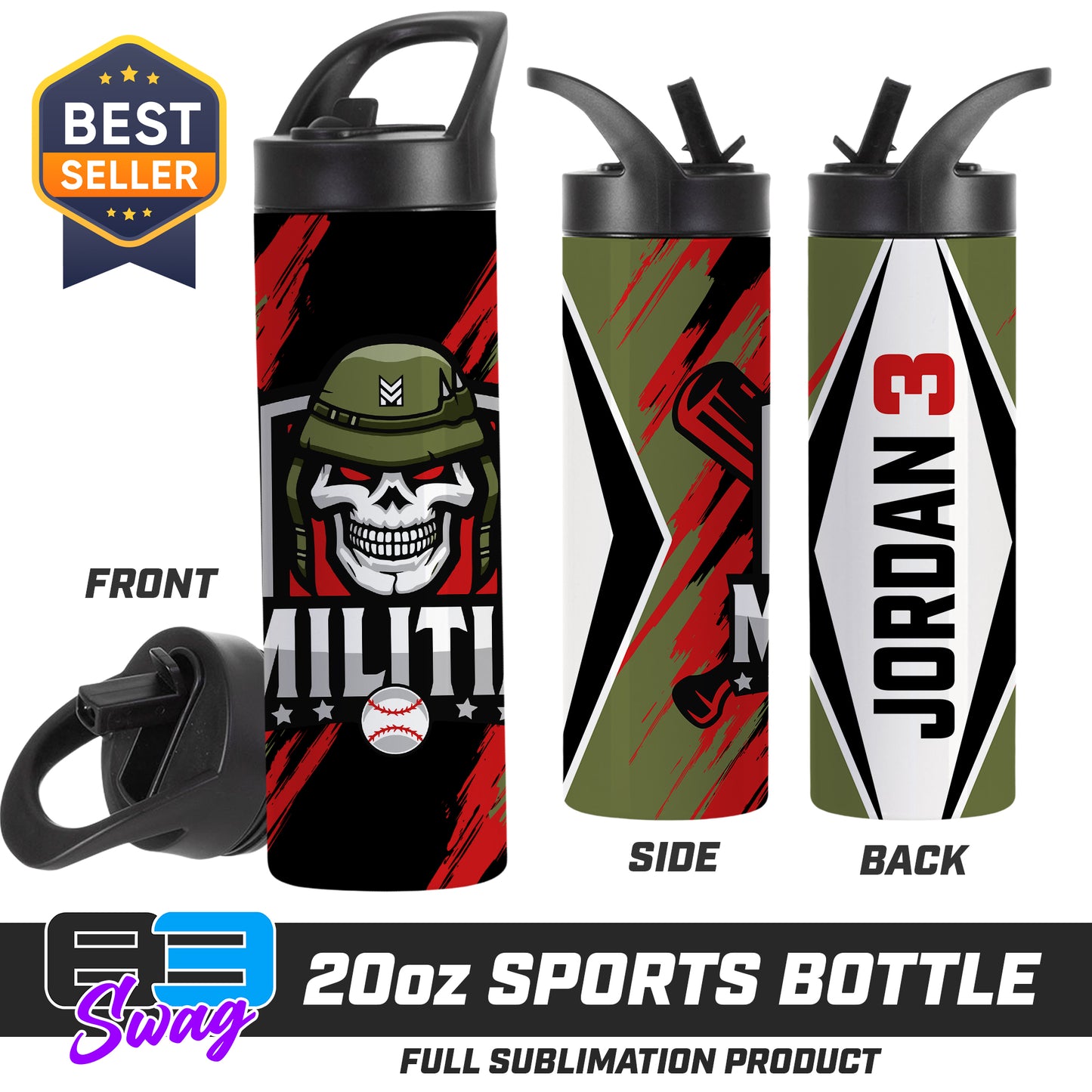 20oz Sports Tumbler - Militia Baseball