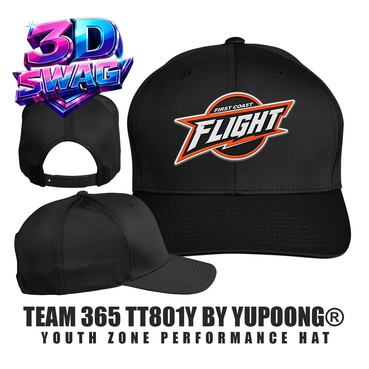 FCF Flight Baseball - Team 365 TT801Y Youth Yupoong® Zone Performance Cap
