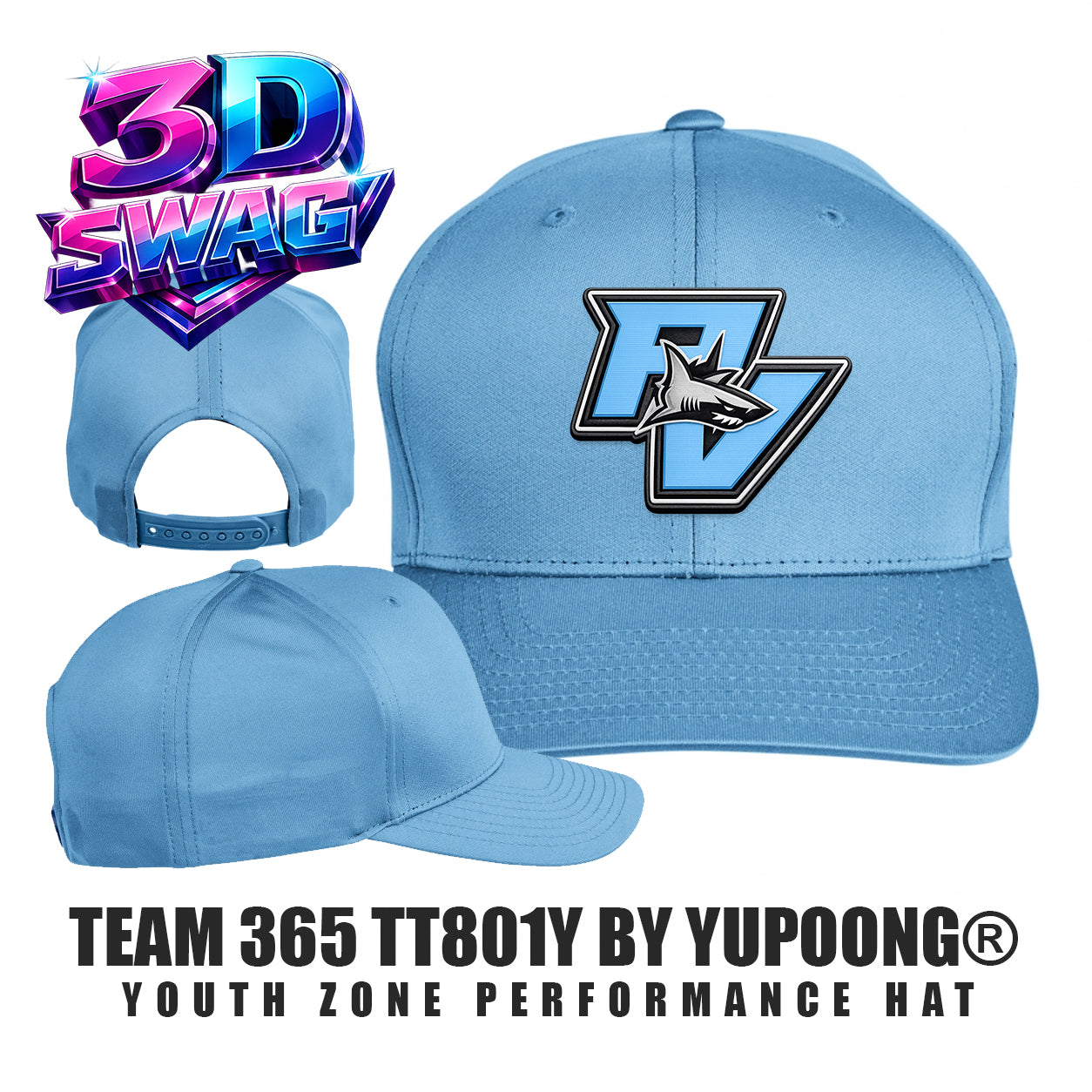 PV SHARKS - Team 365 TT801Y Youth Yupoong® Zone Performance Cap